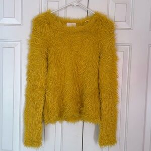 Cinq a Sept Yellow Fuzzy Sweater
